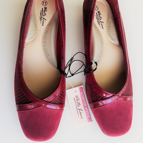 White Line Shoes - Woman's Burgundy Size 11 Shoe Comfort Support NEW